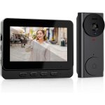 Zoternen - sonnette sans fil avec camera avec cran ips 4. 3 1080p visiophone sans fil 170 wifi audio ...