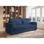 Deco in paris - canap� convertible 3 places avec coffre en velours c�tel� �pais