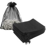 Zvd - 100 pcs 12. 7 x 17. 8cm black organza bags packaging, mesh candy bags drawstring jewelry pouches ...