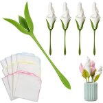 Zvd - 16 pi�ces porte - serviette fleur rose, outil de d�coration pour table avec 16 serviettes de gaze ...