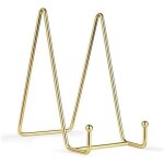 Zvd - 2 pack, 6 pouces supports de plaque pour affichage, am�lior� or pr�sentoir fer chevalet support ...