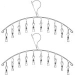 2 pack stainless steel clothes drying rack hanger with 10 clips for drying socks, drying towels, diapers, ... 2 pack stainless steel clothes drying rack hanger with 10 clips for drying socks, drying towels, diapers, ...
