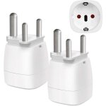 Zvd - 2 pi�ces?adaptateur de voyage france vers afrique du sud, 2 broches europ�ennes vers 3 broches ...