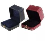 Zvd - 2 pi�ces, rouge et bleu) bo�te de rangement pour bagues en cuir, bo�te � bijoux de luxe pour proposition ...
