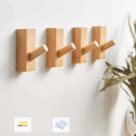 Zvd - 4 pi�ces, porte - chapeau � crochet mural en bois, crochet en bois mural, crochet d�coratif porte ...