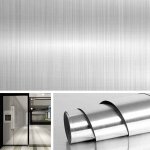 Zvd - 60 cm 2 m en acier inoxydable papier peint auto - adh�sif effet nickel bross� film auto - adh�sif ...