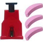 Zvd - aff�teuse de cha�ne de tron�onneuse avec kit de 3 pierres � aiguiser, outil d'aff�tage (rouge)