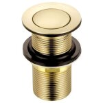 Zvd - bonde de lavabo de rechange en laiton, sans fente, couleur or bross�, raccord standard g 1 1 / ...