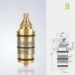 Zvd - cartouche thermostatique et poignée en laiton pour le bain douche pour mitigeur mélangeur barre ... Zvd - cartouche thermostatique et poignée en laiton pour le bain douche pour mitigeur mélangeur barre ...