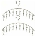 Zvd - cintre avec 10 pinces, en acier inoxydable, coupe - vent, pour s�cher les chaussettes, soutiens ...