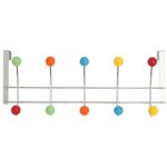 Zvd - crochet derri�re la porte, pat�re, rouleau, bois color�, acier chrom�, dimension : 44184. 6cm