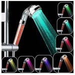 Zvd - douchette de douche led, douchette douche salle de bain douchette � main 7 couleurs led pommeau ...