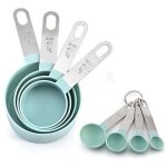 Zvd - ensemble de 8 pices lot de tasses et cuillres  mesurer, measuring spoons set, measuring cups ...