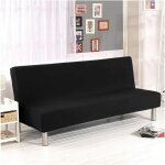 Housse de clic clac élastique canapé 3 places, salon couverture de couleur solide, noir??adélala Housse de clic clac élastique canapé 3 places, salon couverture de couleur solide, noir??adélala