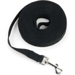 Zvd - laisse de dressage pour chien noir 10 m - laisse en nylon avec poign�e confortable et mousqueton ...