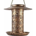 Zvd - mangeoire solaire pour oiseaux en mtal, mangeoire pour oiseaux extrieur mangeoire lanterne oiseaux ...