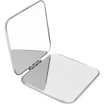 Zvd - miroir de poche, acier inoxydable miroir pliant, double face petit miroir, pliant, miroir de voyage, ...