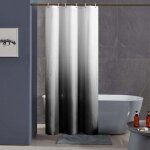 Zvd - noir dgrad rideau de douche anti moisissure tissu lavable en machine petit rideaux douche pour ...