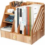 Zvd - organisateur de bureau en bois, �tag�re de rangement multifonctionnelle de bureau de bricolage, ...