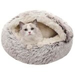 Zvd - panier pour chien et chat 80 cm gris clair panier rond doux et chaud pour chat,