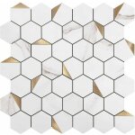 Zvd - papier peint carrelage autocollant motif hexagonal blanc 30 x30 cm style mosa�que sticker mural ...