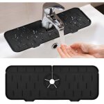 Zvd plateau anti - gouttes pour poign�e de robinet, tapis de robinet en silicone pour �vier, tapis de ...
