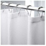 Zvd - rideau de douche gaufr� de 180 x 210 cm de long, rideau de douche en tissu r�sistant avec tissage ...