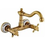 Zvd - robinet de cuisine mural ancien mitigeur cuisine mural robinet cuisine mural retro bronze antique ...