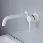 Zvd - robinet de lavabo mural, mitigeur mural en laiton haut de qualit�, robinet salle de bains encastr�, ...