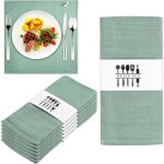 Zvd - serviette de table tissu vert, serviettes de table en tissu, lot de 6 serviettes en lin durable, ...