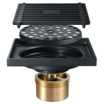 Zvd siphon douche � l'italienne siphon de sol noir anti - odeur 100100mm