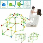 Zvd - tente pour enfants, kit de construction de cabane pour enfants diy fort, int�rieur ext�rieur (boule ...