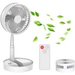 Zvd - ventilateur silencieux avec tlcommande eco mode rechargeable de 7200 mah 4 vitesses minuterie ...