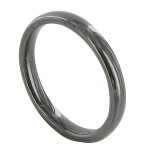 Bague anneau de cramique noire - 3mm - taille 50