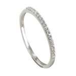 Les poulettes bijoux - bague argent 925 alliance strass cristal - taille 52