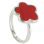 Bague argent 925 chance et corail - taille 54 Bague argent 925 chance et corail - taille 54