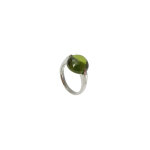 Les poulettes bijoux - bague argent 925 demi lune zirconium olive - taille 56