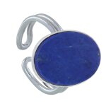 Bague argent 925 ovale de lapis lazuli - taille 52 Bague argent 925 ovale de lapis lazuli - taille 52