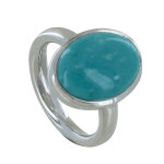 Bague argent 925 ovale de turquoise - taille 53 Bague argent 925 ovale de turquoise - taille 53