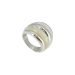 Bague argent 925 et rayures de nacre - taille 50 Bague argent 925 et rayures de nacre - taille 50