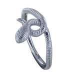 Bague argent 925 rhodié cordon serpent Bague argent 925 rhodié cordon serpent