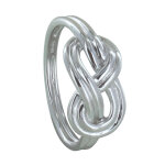 Bague argent 925 rhodi double noeud marin - taille 54