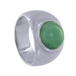 Les poulettes bijoux - bague argent 925 rhodi� large demi perle d'amazonite - taille