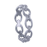 Les poulettes bijoux - bague argent 925 rhodi� maillons simple