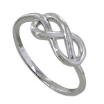 Bague argent 925 rhodi noeud marin - taille 50