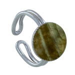 Les poulettes bijoux - bague argent 925 rond dentel� de labradorite - taille 54