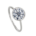 Les poulettes bijoux - bague argent 925 solitaire serti clos - taille 58