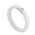 Bague diamant blanc rsine blanche et argent 925 - taille 50