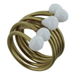 Bague laiton perles de verre - classics - blanc