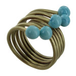 Bague laiton perles de verre - classics - turquoise